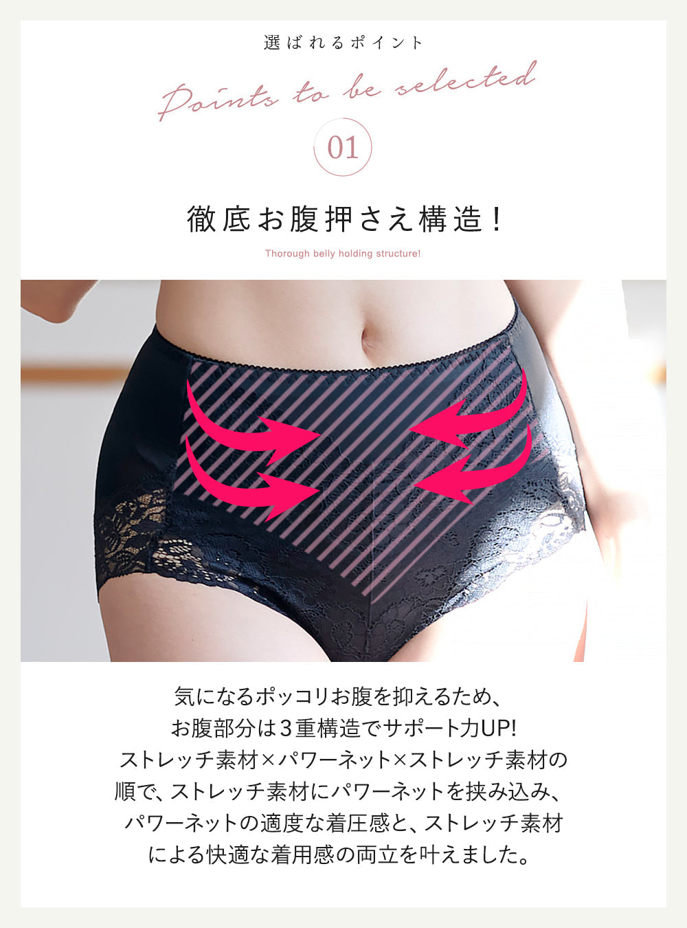 お腹・ヒップを整えるガードルショーツ ルルスマートブラとお揃い